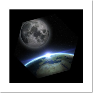 Earth and moon Posters and Art